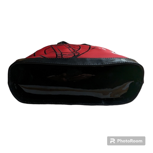 Lulu Guinness London Print Red Black Handbag Shoulder Bag Purse Stamp NWT - Picture 10 of 16